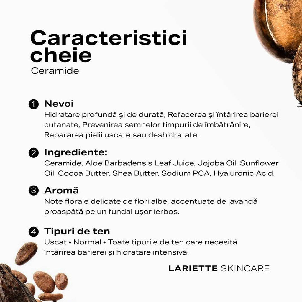 Caracteristici ceramide cremă de noapte Lariette skincare