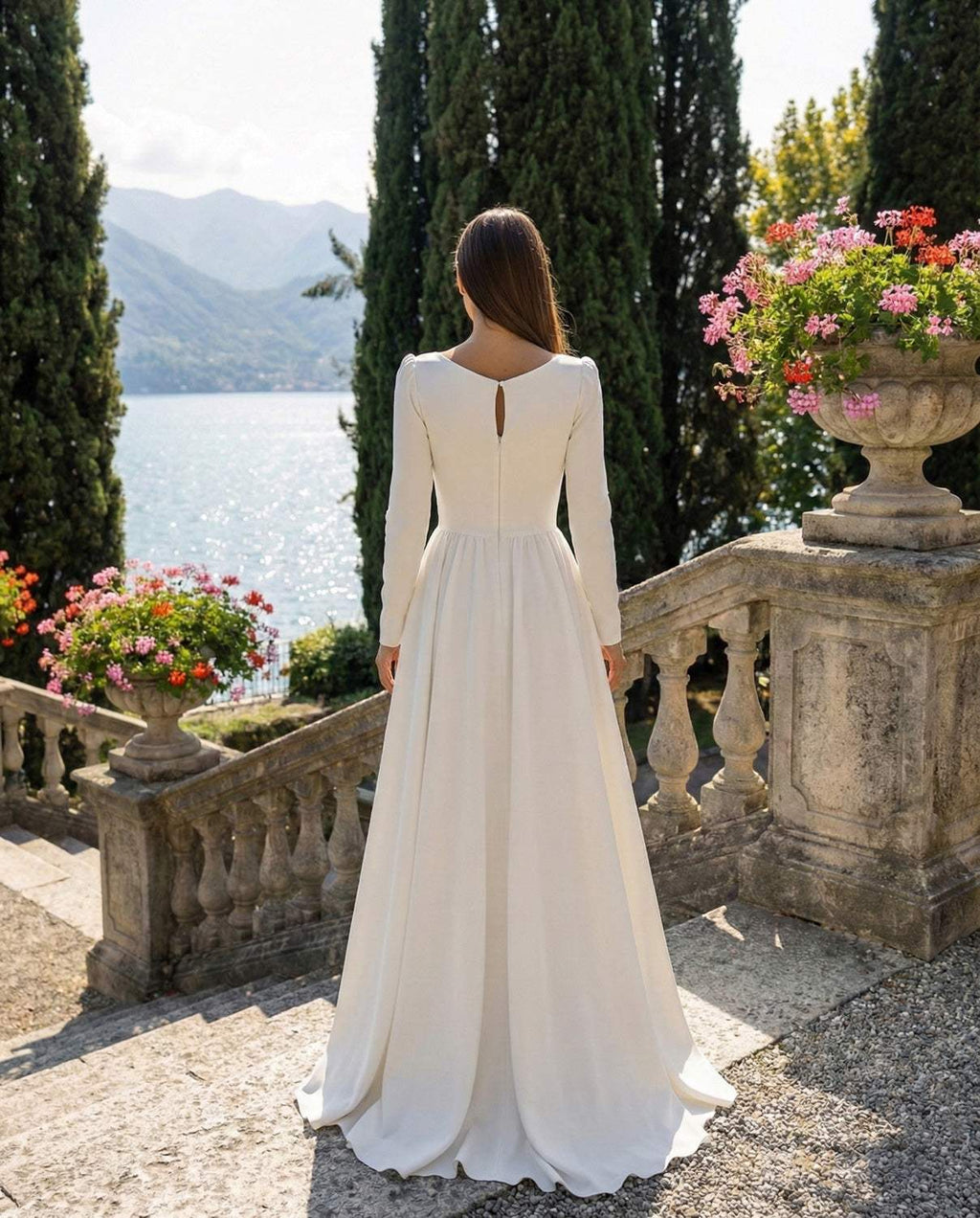Rochie de mireasa simpla si elegantă A-line
